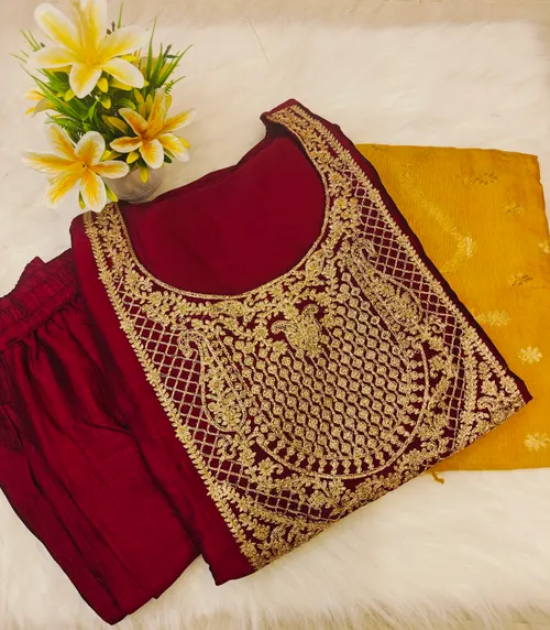 DARK MAROON PREMIUM KURTI SET KS02